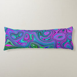 Marbled Magenta und Lime Green Groovy Abstrakte Ku Seitenschläferkissen