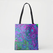 Marbled Magenta und Lime Green Groovy Abstrakte Ku Tasche (Vorderseite)