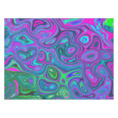 Marbled Magenta und Lime Green Groovy Abstrakte Ku Tischdecke (Vorderseite (Horizontal))