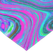 Marbled Magenta und Lime Green Groovy Abstrakte Ku Tischdecke (Schrägansicht)
