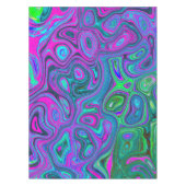 Marbled Magenta und Lime Green Groovy Abstrakte Ku Tischdecke (Vorderseite)