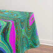 Marbled Magenta und Lime Green Groovy Abstrakte Ku Tischdecke (Beispiel)