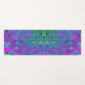 Marbled Magenta und Lime Green Groovy Abstrakte Ku Yogamatte (Vorderseite (Horizontal))