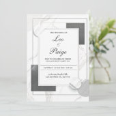 Marbled Modern Wedding Einladung (Stehend Vorderseite)