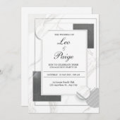 Marbled Modern Wedding Einladung (Vorne/Hinten)