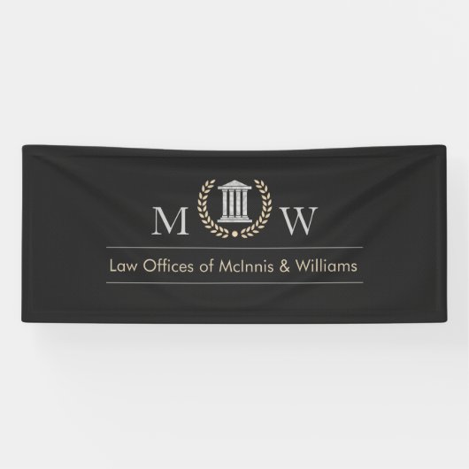 Marbled Monogramed Courthouse Banner (Horizontal)