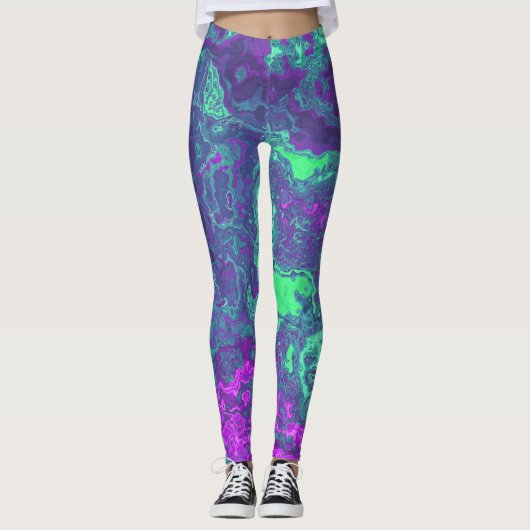 Marbled Neon Leggings (Vorderseite)