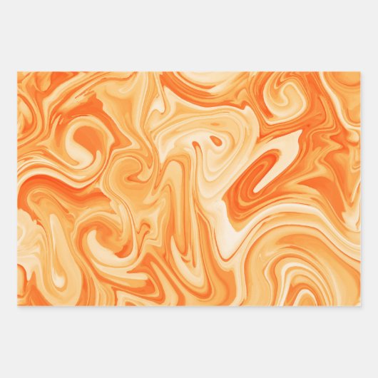 Marbled Paint Art Herbstfarben Festivals Spaß Geschenkpapier Set (Vorderseite)