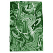 Marbled Paint Green Chic Weihnachtsgeschenk Wrap Mittlere Geschenktüte (Vorderseite)