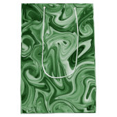 Marbled Paint Green Chic Weihnachtsgeschenk Wrap Mittlere Geschenktüte (Rückseite)