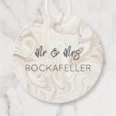 Marbled Paint Mr&Mrs NAME Wedding Elegant Wrap Geschenkanhänger (Vorderseite)