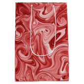 Marbled Paint Red Chic Weihnachtsgeschenk Wrap Mittlere Geschenktüte (Rückseite)