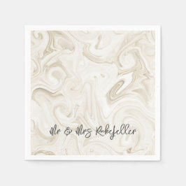 Marbled Paint Wedding Elegant MR&MRS. NAME Chic Serviette