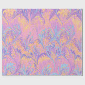 MARBLED PAPER,ABSTRACT PINK BLUE PEACOCK PATTERN GESCHENKPAPIER (Flach)
