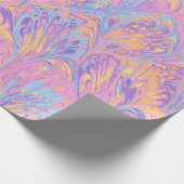 MARBLED PAPER,ABSTRACT PINK BLUE PEACOCK PATTERN GESCHENKPAPIER (Ecke)
