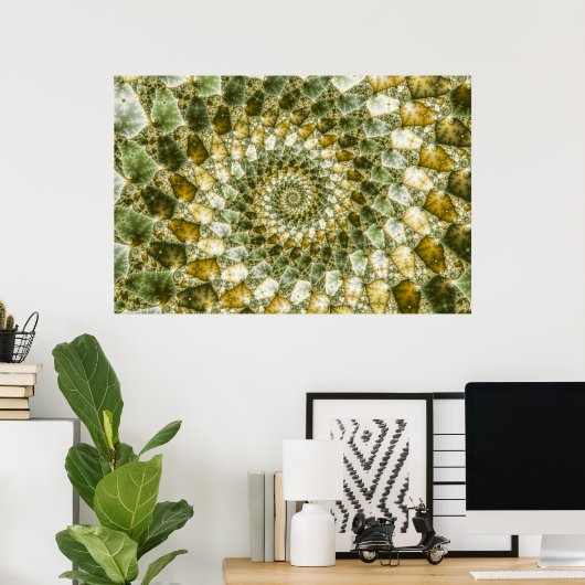 Marbled Shards - Mandelbrot Art Poster (Heimbüro)