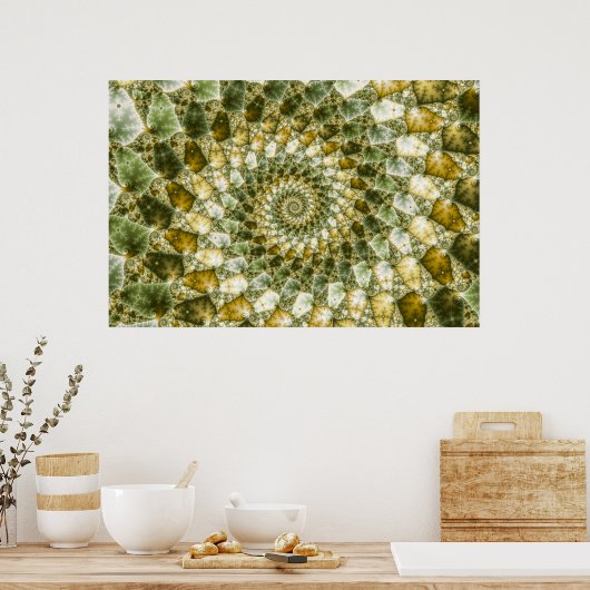 Marbled Shards - Mandelbrot Art Poster (Küche)