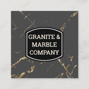 Marbled Slab   Granit   Gold Textur Hintergrund Quadratische Visitenkarte