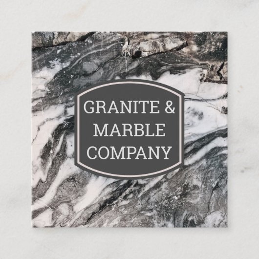 Marbled Slab | Granit Quadratische Visitenkarte (Vorderseite)