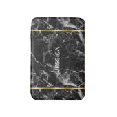 MarbleGold-Akzent für Schwarz/Grau-Imitate Badematte (Vorderseite Vertikal)