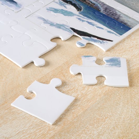 Marblehead Leuchtturm im Winter-Puzzlen Puzzle (Seite)