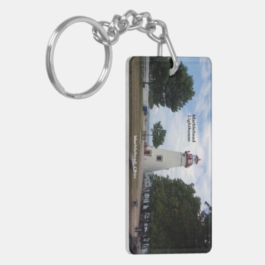 Marblehead-Leuchtturm-Rechteck-Schlüsselkette Schlüsselanhänger (Vorderseite links)
