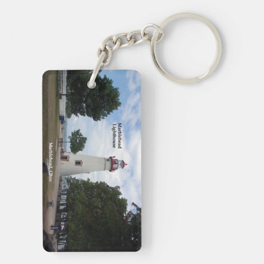 Marblehead-Leuchtturm-Rechteck-Schlüsselkette Schlüsselanhänger (Rückseite)