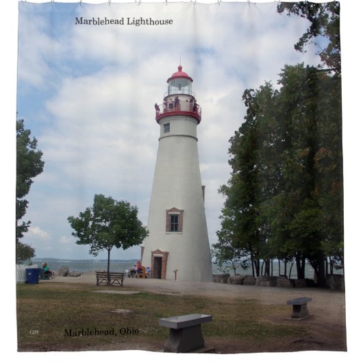 Marblehead Lighthouse Dusche Vorhang (Vorderseite)