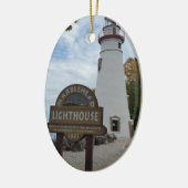 Marblehead Lighthouse Foto auf Keramik Ornament (Links)