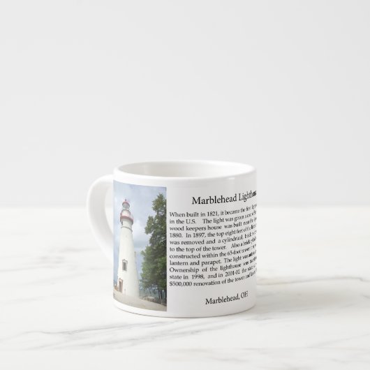 Marblehead Lighthouse Geschichte Espresso Tasse (Vorderseite Links)