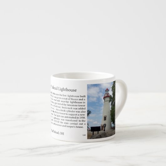 Marblehead Lighthouse Geschichte Espresso Tasse (Vorderseite Rechts)