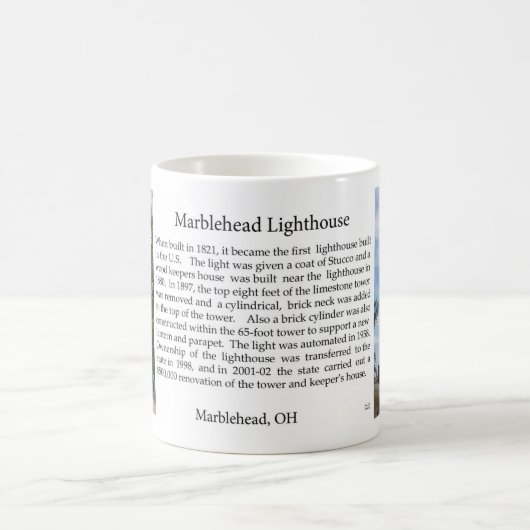 Marblehead Lighthouse Geschichte Tasse (Mittel)