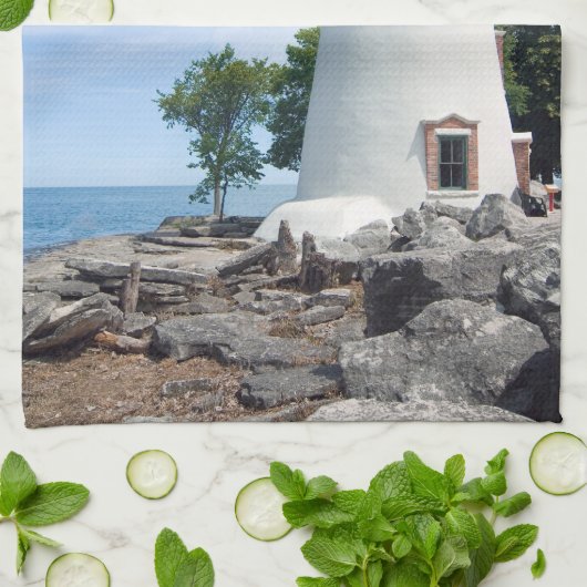 Marblehead Lighthouse Geschirrtuch (Gefaltet)