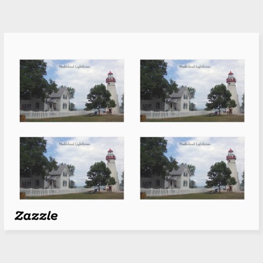 Marblehead Lighthouse & Keepershouse Aufkleber (Blatt)