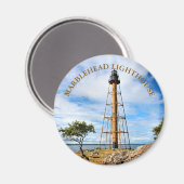 Marblehead Lighthouse, Massachusetts Round Magnet (Vorderseite/Rückseite)