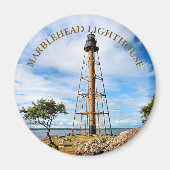 Marblehead Lighthouse, Massachusetts Round Magnet (Vorne)