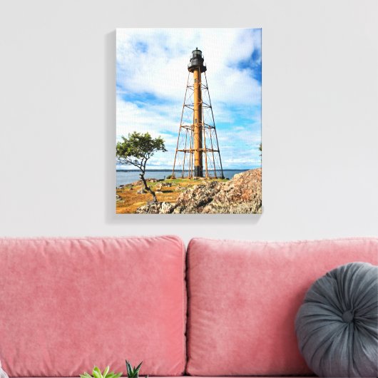 Marblehead Lighthouse Massachusetts Wrapped Canvas Leinwanddruck (Insitu (Wohnzimmer))
