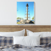 Marblehead Lighthouse Massachusetts Wrapped Canvas Leinwanddruck (Insitu (Schlafzimmer))