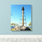 Marblehead Lighthouse Massachusetts Wrapped Canvas Leinwanddruck (Insitu (Holzboden))