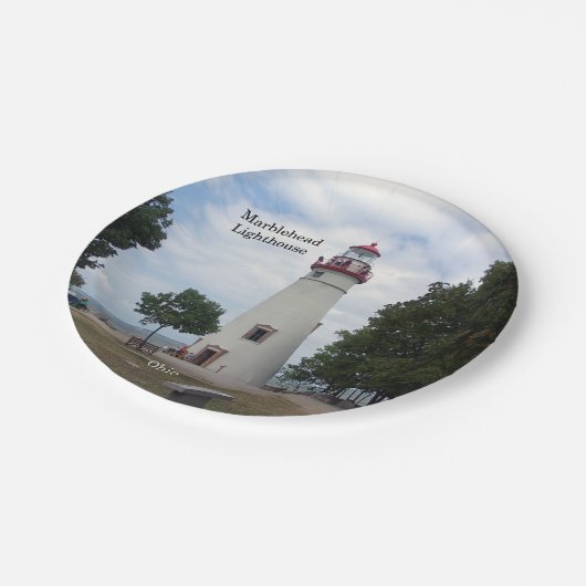 Marblehead Lighthouse Papierplatte Pappteller (Schrägansicht)