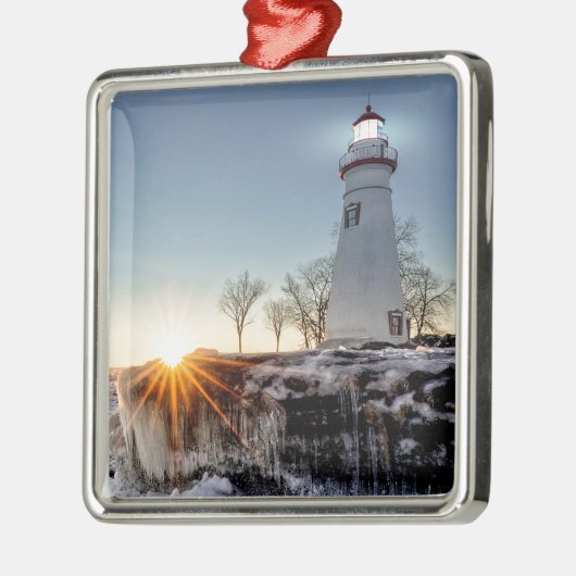 Marblehead Lighthouse Silbernes Ornament (Links)