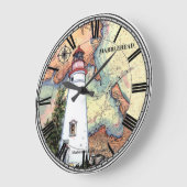 Marblehead Lighthouse Wall Clock Große Wanduhr (Winkel)