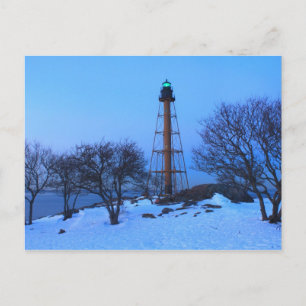Marblehead Lighthouse Winter Postkarte