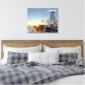 Marblehead Lighthouse Winter Sunrise Leinwanddruck (Insitu (Schlafzimmer))