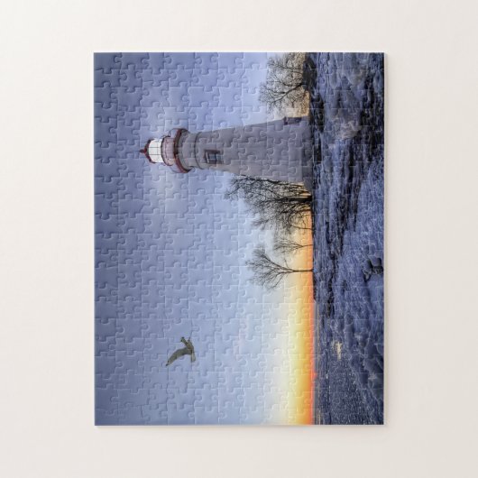 Marblehead Lighthouse Winter Sunrise Puzzle (Vertikal)