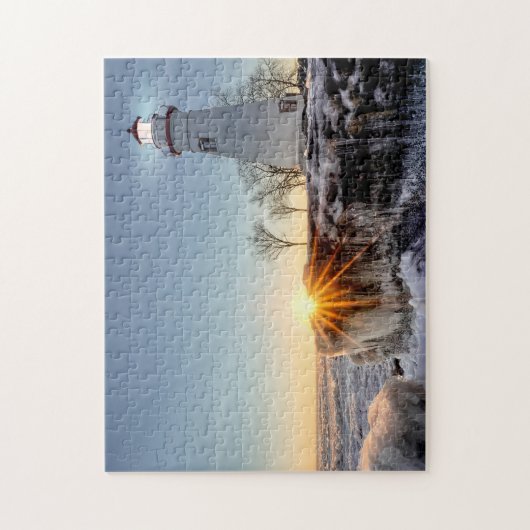 Marblehead Lighthouse Winter Sunrise Puzzle (Vertikal)