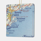 Marblehead MA Vintage Karte Keramikornament (Links)
