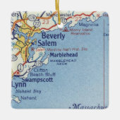 Marblehead MA Vintage Karte Keramikornament (Vorderseite)