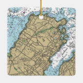 Marblehead Massachusetts Nautical Chart Keramikornament (Rückseite)