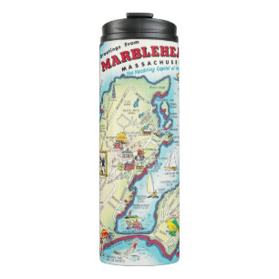 Marblehead Massachusetts Vintage-Straßenkarte  Thermosbecher